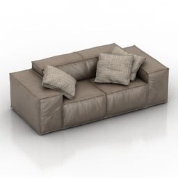 Sofá de piel Melia 2 plazas modelo 3d