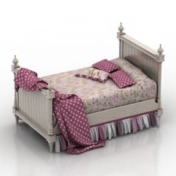 Antique Children Bed Furniture 3d model