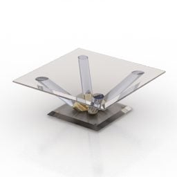 Square Glass Table Coffee 3d model
