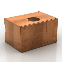 Trä Office Locker Container 3d-modell