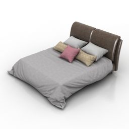 Double Bed Angle 3d model
