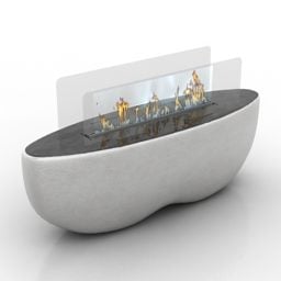 Modernizm Şömine Planika 3D modeli