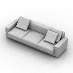 Leather Couch Two Seats 3d model
