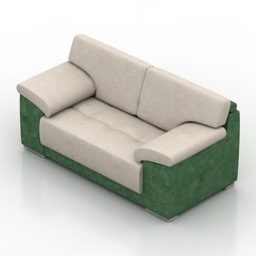 3д модель дивана Янтарного Зелёного Белого Цвета