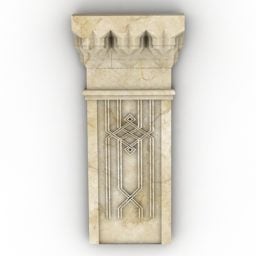 그리스 기둥 버려진 고대 건축 3d 모델