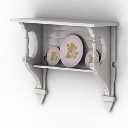 Dishes Shelf Kitchen Furniture 3d model