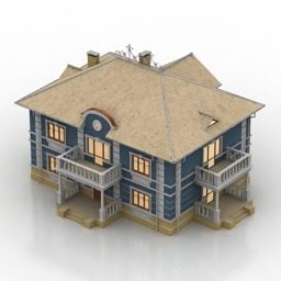 مدل سه بعدی خانه کلاسیک ویکتوریایی