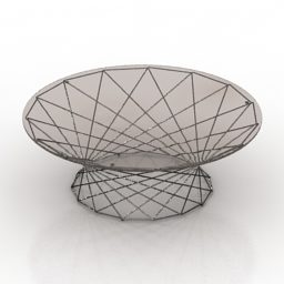 Model 3D szklanego stołu drucianego