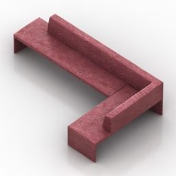 Canapé en forme de L modèle 3D