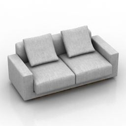 3д модель дивана, секционного дивана с комплектом подушек