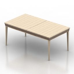 Rectangular Wooden Modular Table 3d model