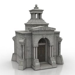 フェンス付きの石の墓3Dモデル