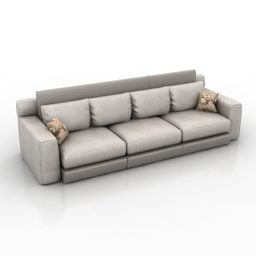 Λευκός καναπές 3 θέσεων 3d μοντέλο