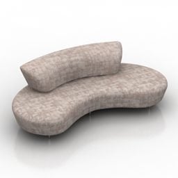 Sofa da nâu mẫu 3d