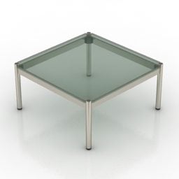 Τετράγωνο γυάλινο τραπέζι αρθρωτά έπιπλα 3d μοντέλο