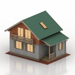 3д модель загородного дома постройки