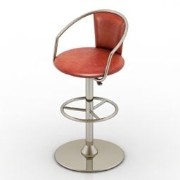 Meble barowe z czerwonym krzesłem Model 3D
