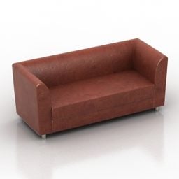 Sofá de cuero dos asientos modelo 3d