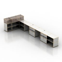 Kleines Schließfach-Büro-Bücherregal 3D-Modell