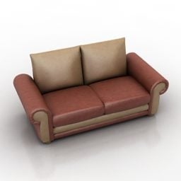 Canapé 2 places en cuir Karavella modèle 3D