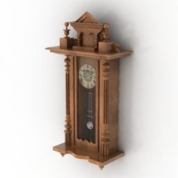 Wooden Clock Gustav Becker 3d model