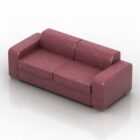 Розовый кожаный диван Luxe Design
