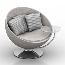 Fotel jajeczny z poduszkami Model 3D