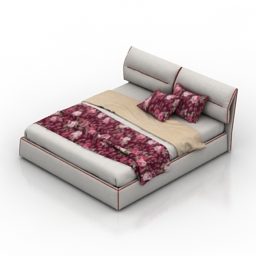 Double Bed Blanche 3d model