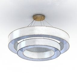 3д модель круглых люстровых белых ламп