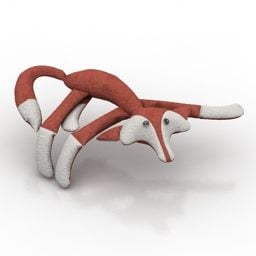 Postać zwierzęca z kreskówki Furry Fox Model 3D