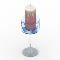 Kynttilänjalka Pyöreä 3D-malli