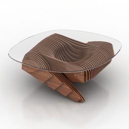 Круглий скляний стіл Телець 3d модель