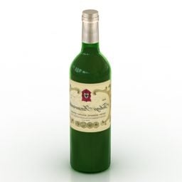 Wine Bottle Kitchen Ware V1 3d model