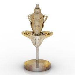 Figura decorativa de cabeza de Buda modelo 3d