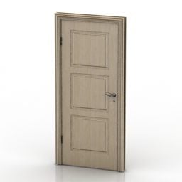 Door Trio Wood Panel 3d-modell