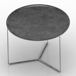 Round Grey Table Valet 3d model