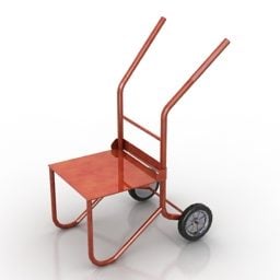 Modello 3d della sedia a rotelle del carrello vintage