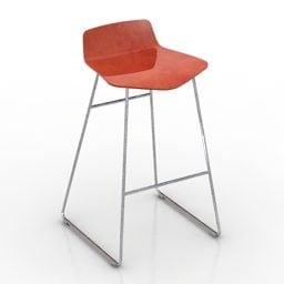 Red Bar Chair Furniture 3d model