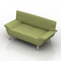 Modern Sofa Roksi Green Color 3d model