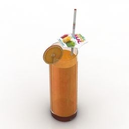Model 3D szklanki soku pomarańczowego