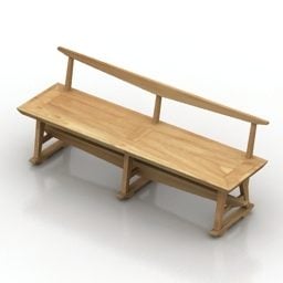 花园长凳木制3d模型