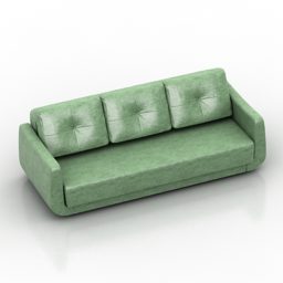 Green Leather Sofa Limm 3d model