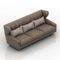 Brown Fabric Sofa Blanche 3d model