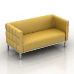 Yellow Fabric Sofa Tetra 3d model