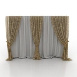 Fabric Curtain Two Layers 3d model