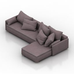 Three Seats Couch Sofa 3d model