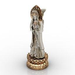 Estatua asiática de Buda modelo 3d