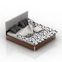 卧室套装床和毯子3d模型
