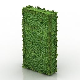 พุ่มไม้ Boxwood แบบจำลอง 3 มิติผนังสีเขียว
