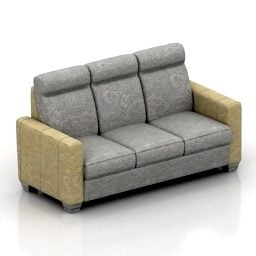 Καναπές Bruklin Τριθέσιο μοντέλο 3d